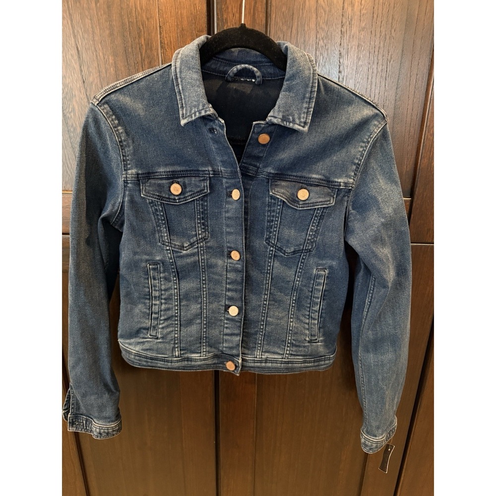 NWT Custom Designed Denim Jean Jacket‎ W/ Colorful Sequin Skull. Size Small - Picture 2 of 4